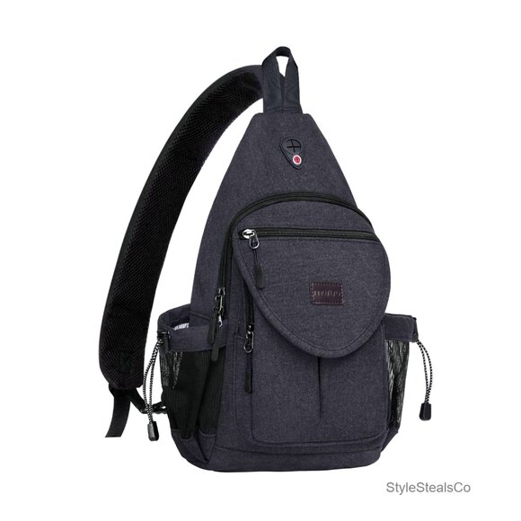 Canvas Sling Backpack Daypack with Anti-Theft Pocket for Hiking Travel main image 5